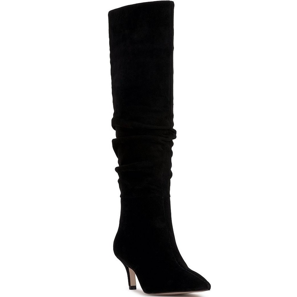 NEW Jessica Simpson Black Suede Slouchy Knee High Kitten‎ Heel Boot Size 6